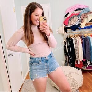 Levi’s Premium Light Wash Distressed Short Denim Jean Shorts 29 Cotton